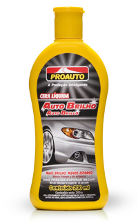 cera_auto-brilho1.jpg - A Cera Líquida Proauto permite obter brilho e proteção sem polir. É só aplicar e pronto.Além de limpar, remover manchas e tinta oxidada forma uma película que protege contra ações do tempo (sol, chuva, maresia, etc.).  Indicadas a todos os tipos de pintura.