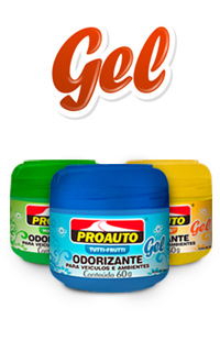 odorizante_gel.jpg - A nova linha de Odorizante Gel vem nos modernos frascos empilháveis, lançamentos de mercado. Foram desenvolvidos para proporcionar uma melhor organização e layout do PDV.Sua formulação permite que a emissão do perfume ocorra de forma regular, garantindo um perfume duradouro e agradável, além disso não derrama. Excelente para odorizar veículos e ambientes domésticos fechados tais como salas, escritórios, quartos, banheiros, sapateiras, etc.Fragrâncias: Morango, Lavanda, Tutti-Frutti, Maçã verde, Talco, Carro Novo e Fantasy.