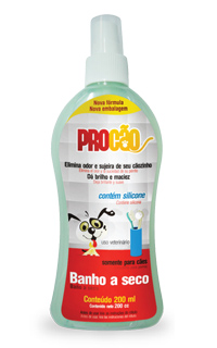 banhoseco2.jpg - Elimina mau odor e sujeira.Além de limpar, o Banho a Seco PROCÃO deixa os pêlos macios e brilhantes.