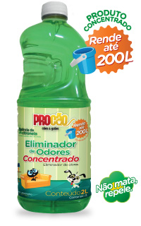 cashcarry_eliminador2L.jpg - O Eliminador de Odores Concentrado Citronela é econômico, após diluído, rende até 200 litros. Mais leve, fácil de carregar e ocupa menos espaço para armazenar. Além disso, a embalagem é reciclável, o que gera economia de água e energia no processo de fabricação, diminuindo a geração de resíduos sólidos. Contém em sua formulação Citronela, que é um repelente natural contra insetos.