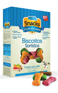 cashcarry_snackssortidos.jpg - Biscoitos Sortidos produzidos artesanalmente.  Não contém subproduto animal.Crocantes e deliciosos, no formato de ossinho e em diferentes sabores : cenoura, carne, bacon, frango, menta, côco, chocolate e canela.