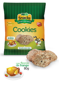 cookies_frango1.jpg - Cookies com flocos de frango, crocantes e deliciosos. Contém cálcio e fibras.