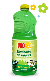 eliminador_citro1.jpg - O Desinfetante 3 em 1 PROCÃO é uma inovação, possui três funções: desinfeta; combatendo fungos, bactérias, vírus e etc., elimina odores e contém Citronela em sua formulação, que é um  repelente natural contra insetos.Pode ser usado em ambientes domésticos onde vivem animais, clínicas, canis, petshop e etc.