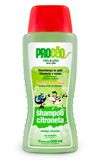 shampoo_citro1.jpg - Shampoo especialmente desenvolvido com Citronela que promove uma repelência natural contra insetos.Possui Óleo de Amêndoas que oferece uma melhor escovação e desembaraço da pelagem dos bichinhos. Possui fragrância adequada para cães e gatos.