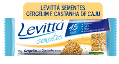 gergelim_castcaju.jpg - Gergelim, castanha de cajú, maltodextrina, óleo de soja, cloreto de sódio, edulcorante natural maltitol ou isomalte, antiumectante bicarbonato de sódio. CONTÉM GLÚTEN.* % Valores Diários de referência com base em uma dieta de 2000 kcal, ou 8400 kJ. Seus valores diários podem ser maiores ou menores dependendo de suas necessidades energéticas ** Valores Diários não estabelecidos.Porção de 10g(1 unidade)  Quantidade por porção:                                  % V.D. (*) Valor energético 45 kcal-191Kj, Carboidratos 4,5g, Poliois 3,8g, Proteínas 1,3g, Gorduras totais 3,3g, Gorduras saturadas 0,5g, Gorduras trans 0g , Fibra alimentar 0,5g, Sódio 4,8mg, Cálcio 5,4mg.