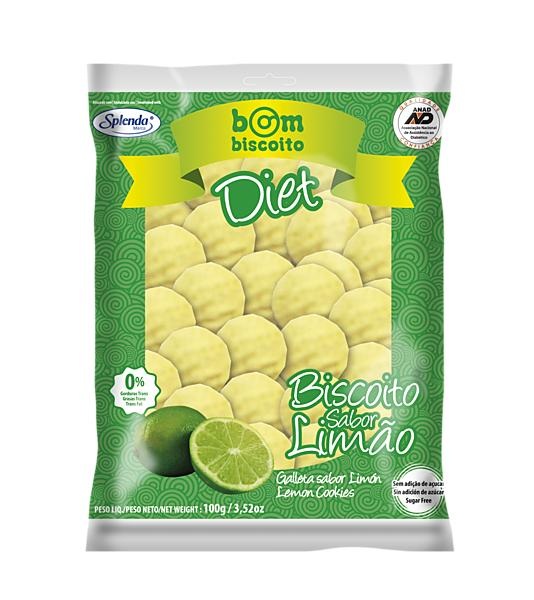 limao_diet.jpg - Peso: 100gCódigo de Barras: 7898249281204Quantidade por caixa: 30 unidadesIngredientes:Farinha de trigo, amido de milho, margarina vegetal, ovos, suco de limão, polidextrose, edulcorante artificial lactiol e edulcorante artificial de sucraloseDiabéticos:Contém: glicose 1,12g - sacarose 1,78 em cada 100g do produto proveniente da matéria prima.Contém Glúten