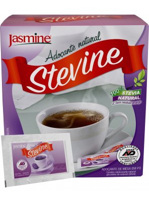 ADOCANTE_envelope.png - Stevine Sachê100% Natural Sem residual amargo Sem edulcorantes artificiais Zero calorias Sem lactose Alto poder dulçor Pode ser utilizado em alimentos quentes e frios Ingredientes: Maltodextrina, edulcorantes naturais maltitol e glicosídeo de esteviol e antiumectante fosfato tricálcico.  NÃO CONTÉM GLÚTEN. Caixa com 50 sachês de 0,8g/cada.