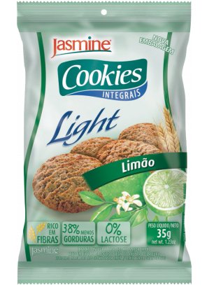 LIMAO.png - Cookies Integrais Light LimãoLivre de Gorduras Trans33% Menos açúcar38% Menos gordura Ingredientes: Farinha de trigo integral, farinha de trigo fortificada com ferro e ácido fólico, açúcar mascavo, óleos vegetais (palma, milho e girassol), milho integral em pó, amido de milho, flocos de limão, maltodextrina, sal, edulcorantes naturais maltitol e glicosídeo de esteviol, agentes de crescimento (fosfato monocálcico, bicarbonato de sódio, bicarbonato de amônio), estabilizante natural lecitina de soja, aromas e corante natural caramelo.CONTÉM GLÚTENDisponível na versão: 35g. 