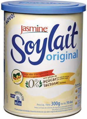 ORIGINAL.png - Soylait OriginalSem açúcar adicionado – para dietas de restrição de açúcar;0% de lactose - leve e de fácil digestão;solúveis naturais: que auxiliam na regularização do funcionamento intestinal e proporcionam sensação de saciedade;Fonte natural de proteínas da soja;Adicionado de vitaminas antioxidantes A, C e E, também contém vitamina D e cálcio – essencial para a manutenção da saúde dos ossos;Contêm fibras beta-glucanas presentes na aveia que auxiliam na redução da absorção do colesterol.Ingredientes: Extrato de soja, maltodextrina, farinha de arroz integral, farinha de aveia, fibra solúvel em pó (BENEO™), cálcio e vitaminas (C, E, A e D), sal, espessante natural goma guar, aroma, edulcorante natural glicosídeo de esteviol.NÃO CONTÉM GLÚTENPote de 300g.