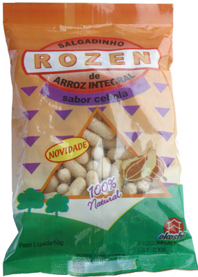 rozen_cebola.jpg - Salgadinho Rozen Sabor cebolaIngredientes:Arroz Integral,óleo de Soja,sal Marinho, aroma de cebola