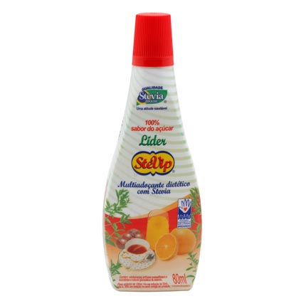 adocante_80ml.jpg - Adoçante Líquido Stevip 80mIngredientes: água e sorbitol a 70%, edulcorante artificiais - assessulfame-k e sucralose, edulcorante natural - glicossídeos de esteviol e conservante benzoato de sódio e realçador de sabor - taumatina. NÃO CONTÉM GLÚTENNÃO CONTÉM GLÚTENPote de 150g.